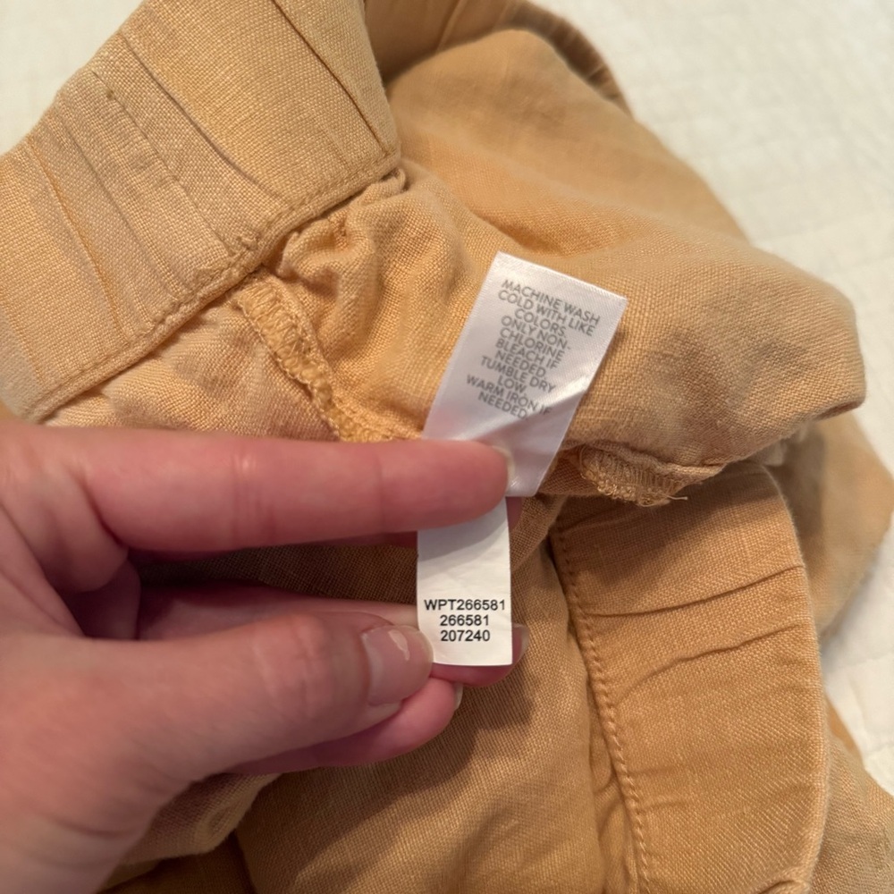 Pure Jill Women's Orange Linen Capris Size 2X Cottagecore Coastal - Picture 11 of 16